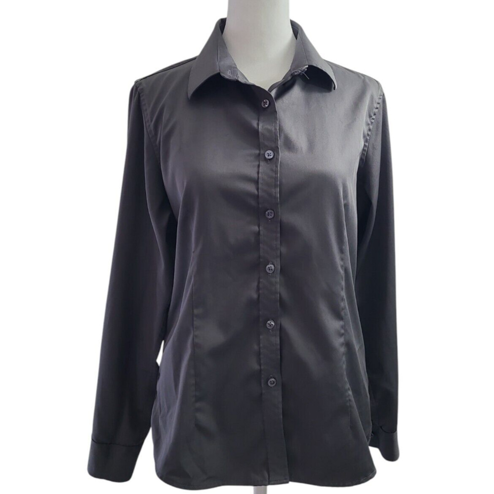 Siliteelon Button Up Longsleeve Women's Top‎ S Gray